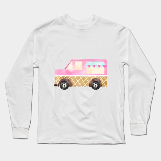 ice cream truck Long Sleeve T-Shirt by MutchiDesign